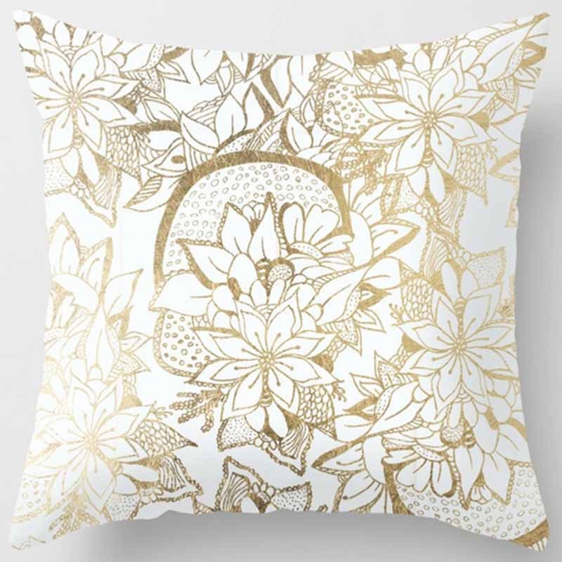 Golden Leaf Throw Pillow Peach Skin