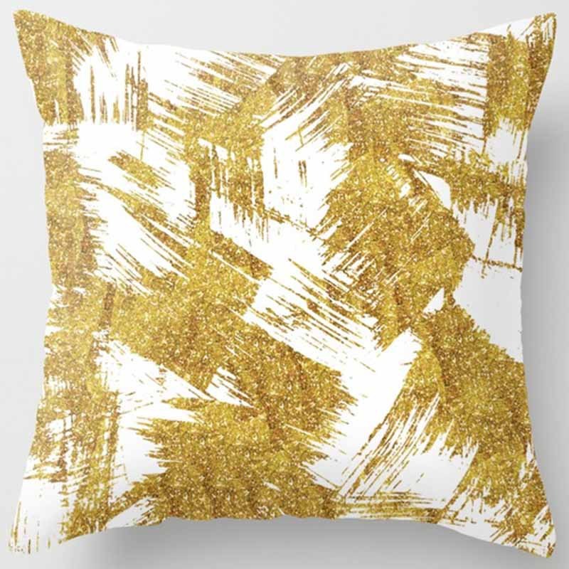 Golden Leaf Throw Pillow Peach Skin