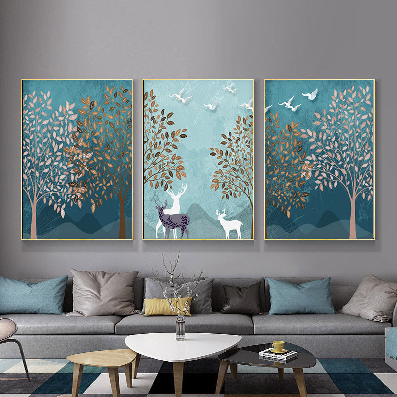 Nordic Modern Forest Landscape Wall Painting