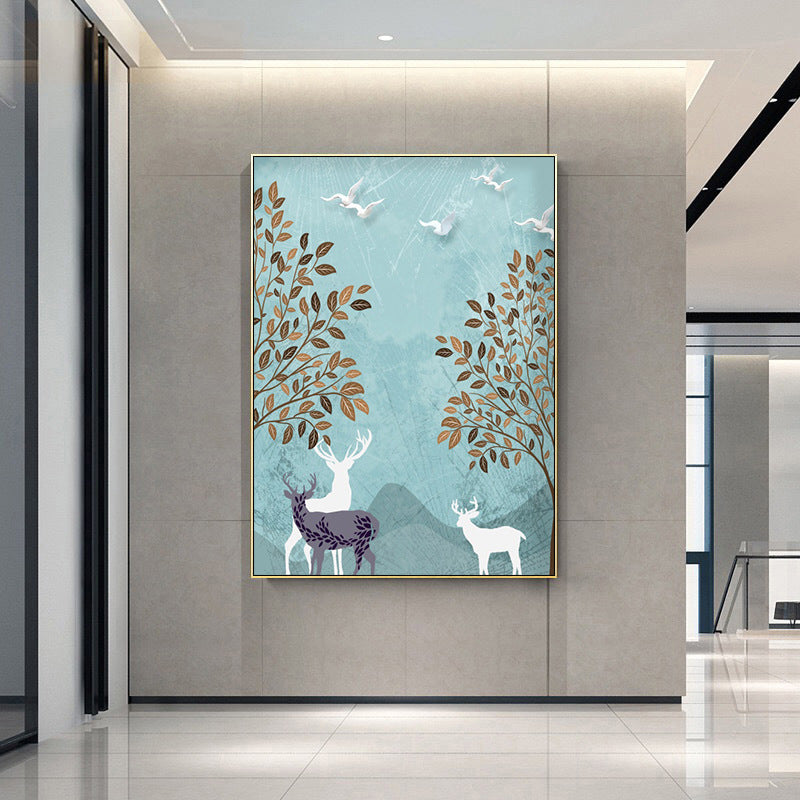 Nordic Modern Forest Landscape Wall Painting