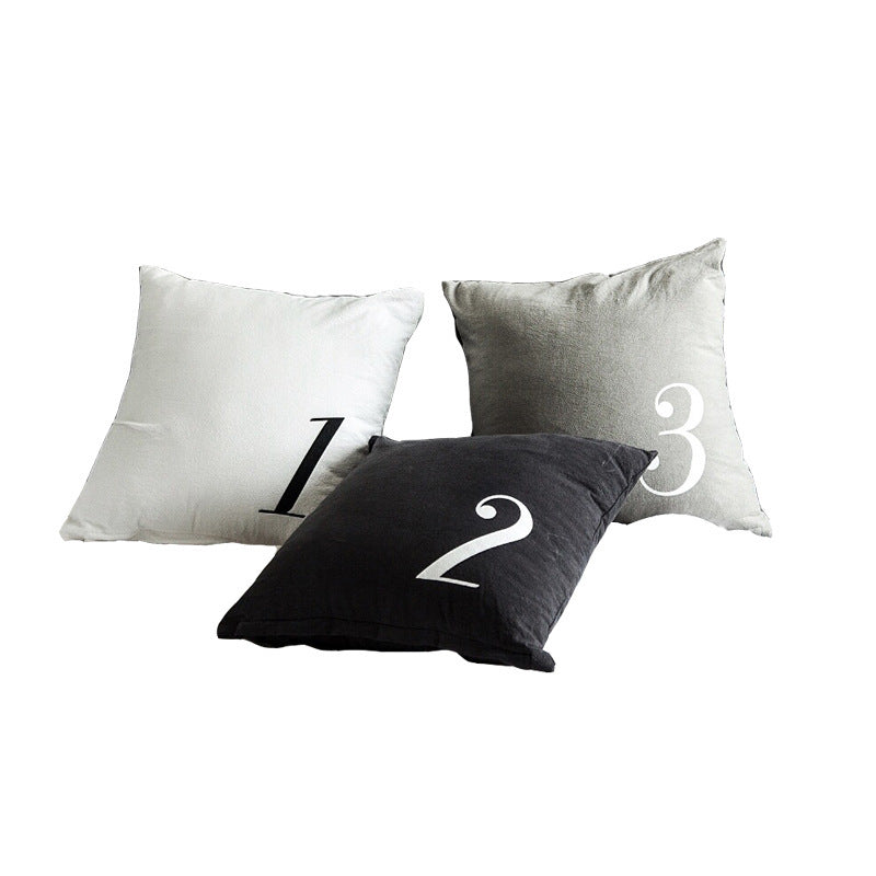 Kye Minimalist Numeric Throw Pillow Cover