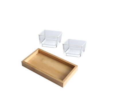 Bamboo & Wood Divided Snack Tray