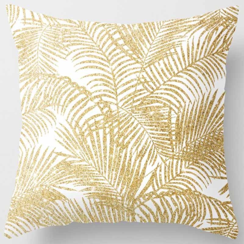 Golden Leaf Throw Pillow Peach Skin