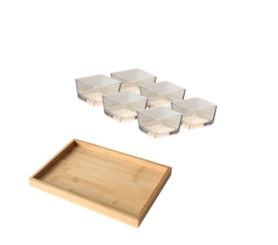 Bamboo & Wood Divided Snack Tray