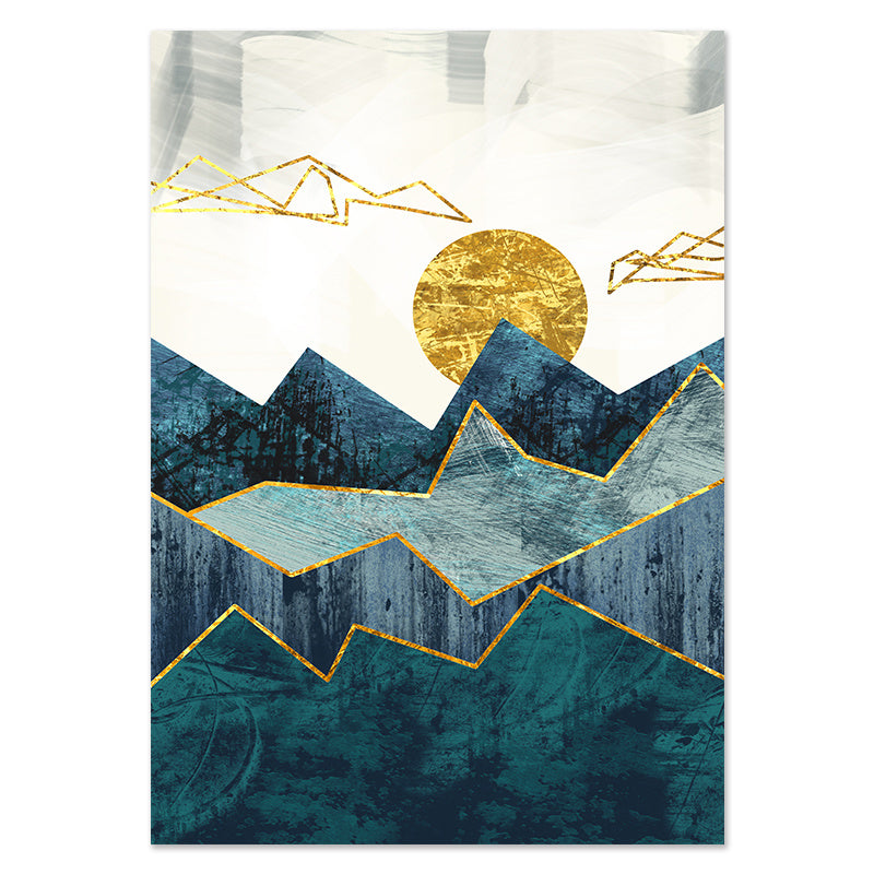 Nordic Abstract Geometric Mountain Landscape Wall Art