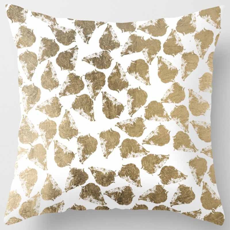 Golden Leaf Throw Pillow Peach Skin