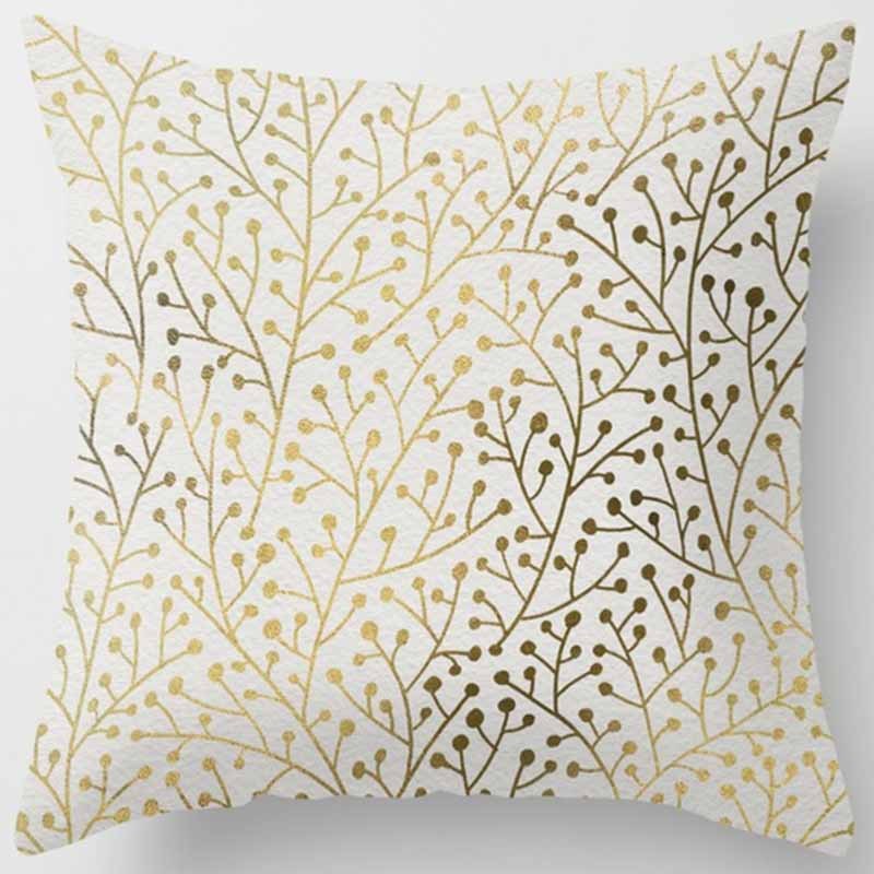 Golden Leaf Throw Pillow Peach Skin