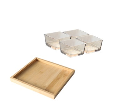 Bamboo & Wood Divided Snack Tray