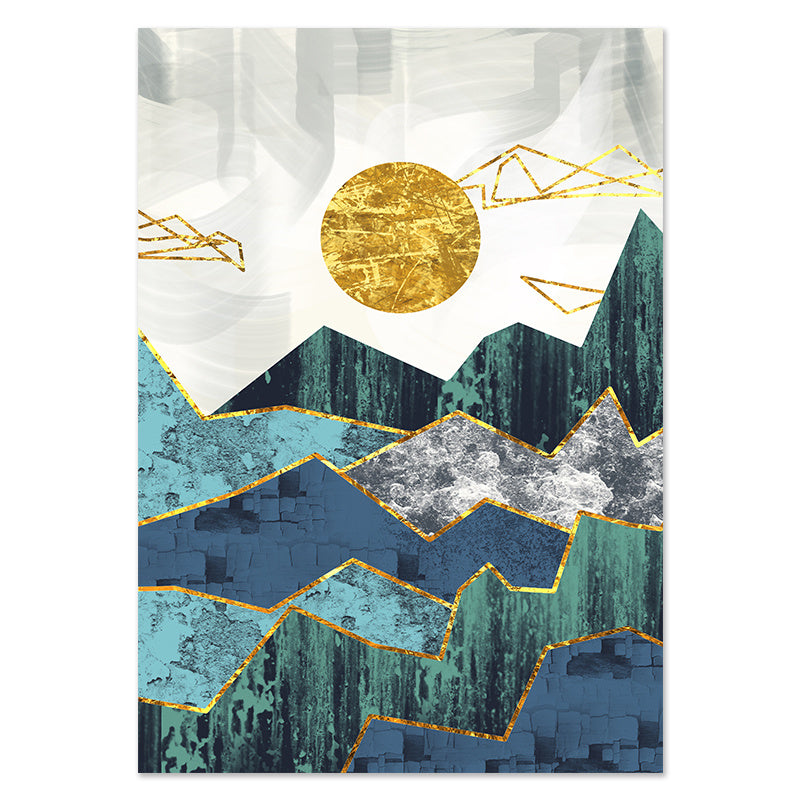 Nordic Abstract Geometric Mountain Landscape Wall Art