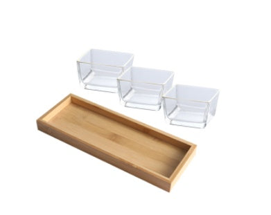 Bamboo & Wood Divided Snack Tray