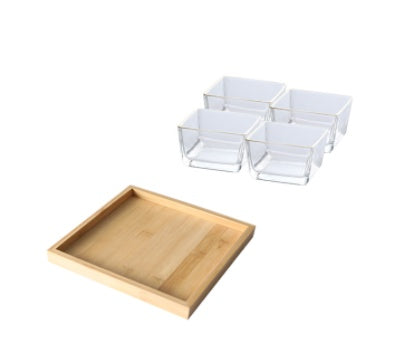 Bamboo & Wood Divided Snack Tray