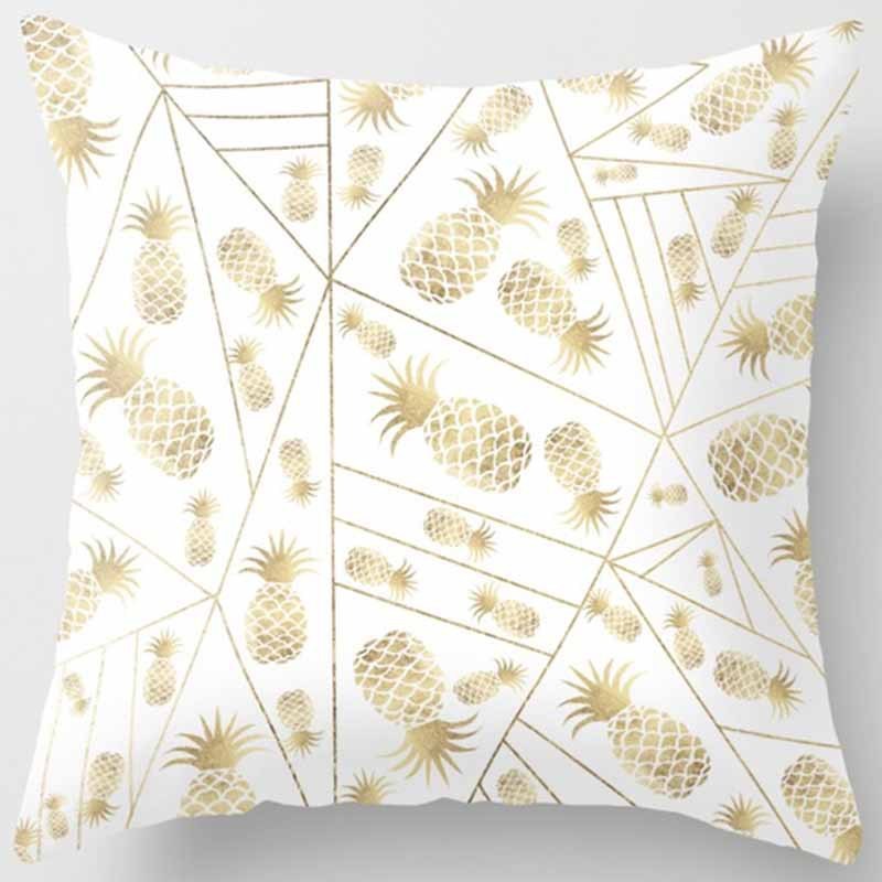 Golden Leaf Throw Pillow Peach Skin