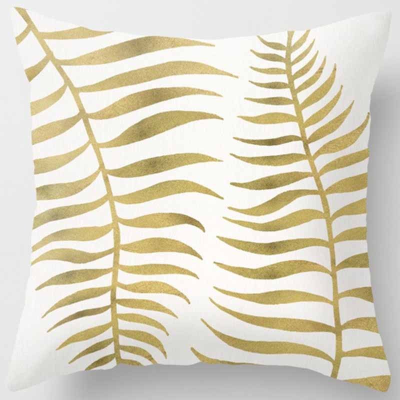 Golden Leaf Throw Pillow Peach Skin