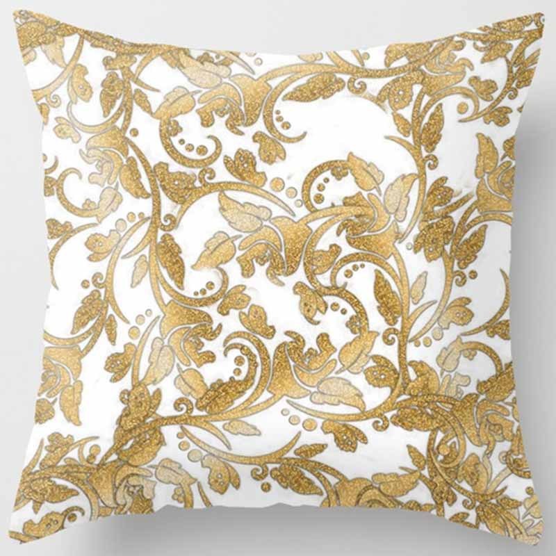 Golden Leaf Throw Pillow Peach Skin