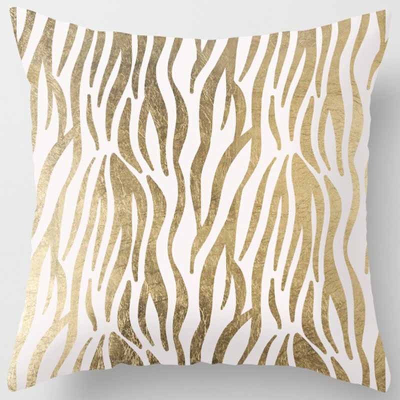 Golden Leaf Throw Pillow Peach Skin