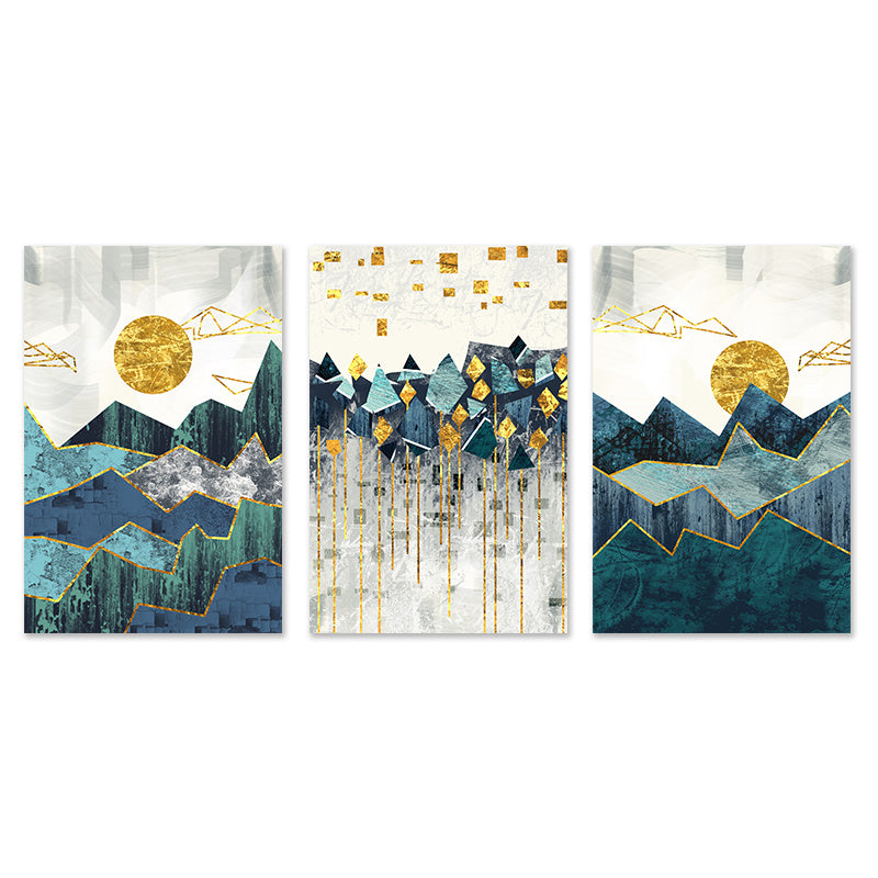 Nordic Abstract Geometric Mountain Landscape Wall Art