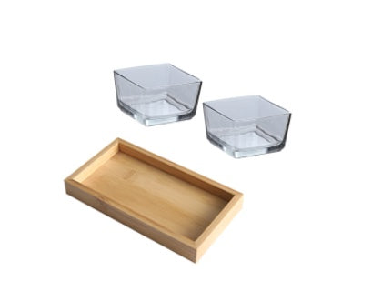 Bamboo & Wood Divided Snack Tray