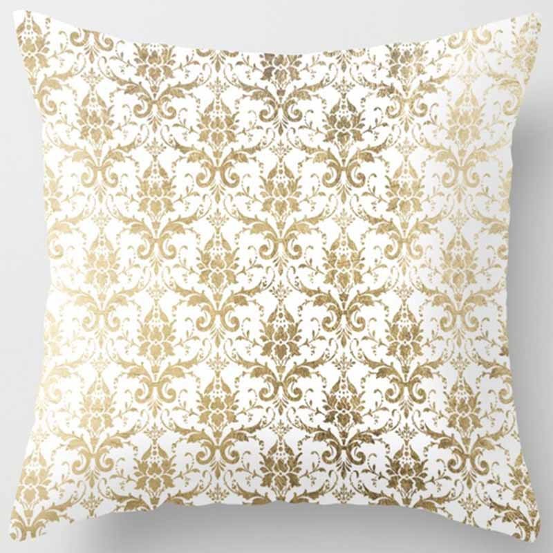 Golden Leaf Throw Pillow Peach Skin