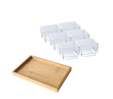 Bamboo & Wood Divided Snack Tray