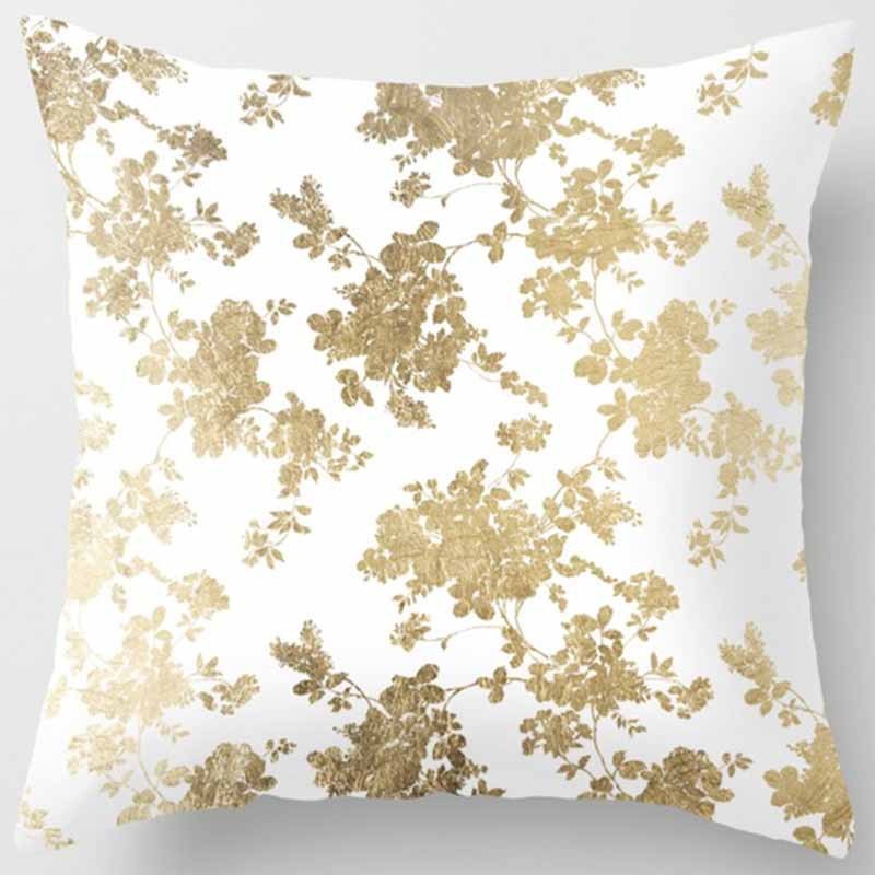 Golden Leaf Throw Pillow Peach Skin